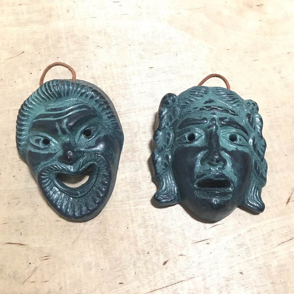 Greek Theater Garden Face Wall Decor Museum Art Replica Patina Home Hang